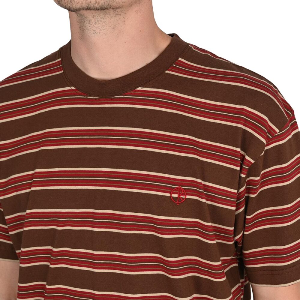 Polar Stripe S/S T-Shirt - Brown/Red