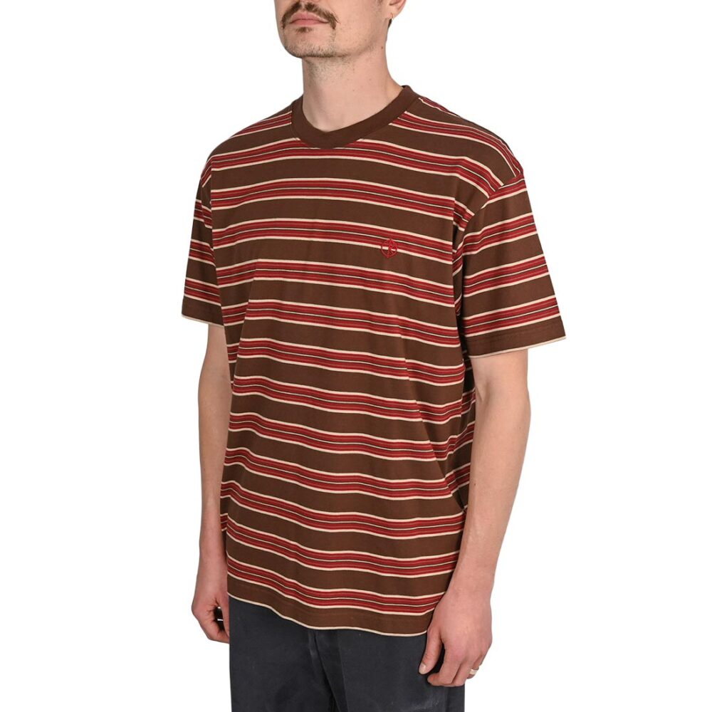 Polar Stripe S/S T-Shirt - Brown/Red