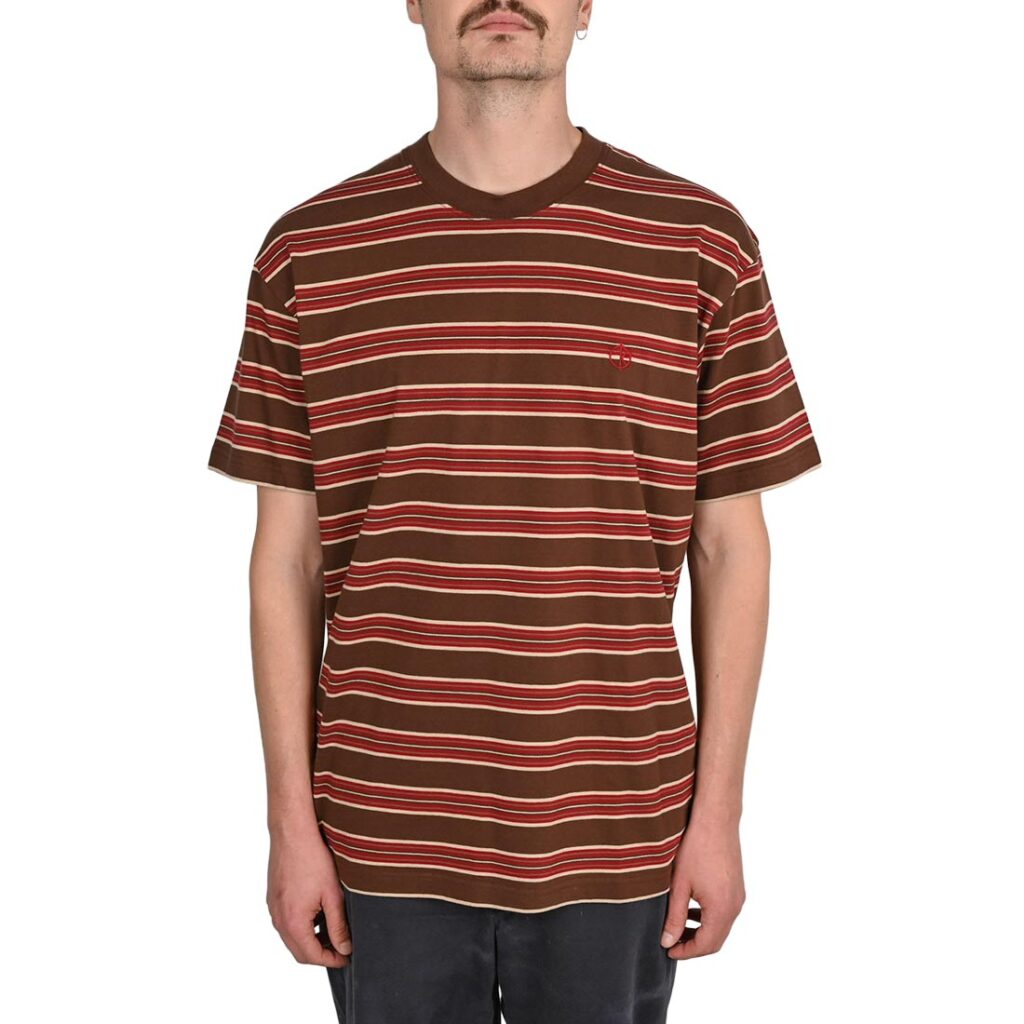 Polar Stripe S/S T-Shirt - Brown/Red