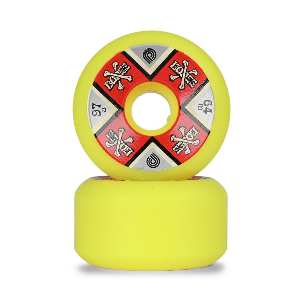 Powell Peralta Cross Bones 97a 64mm Skateboard Wheels - Yellow