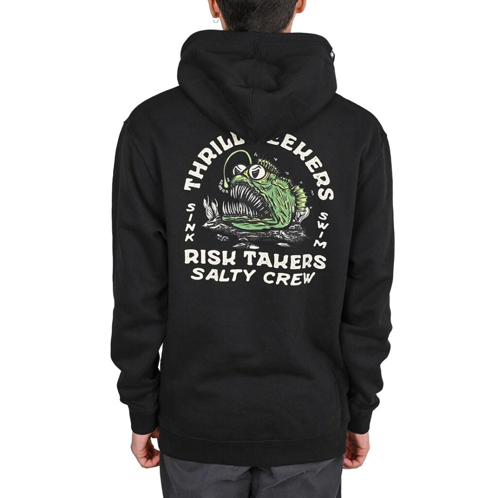 Salty Crew Angler Fish Monster Pullover Hoodie - Black