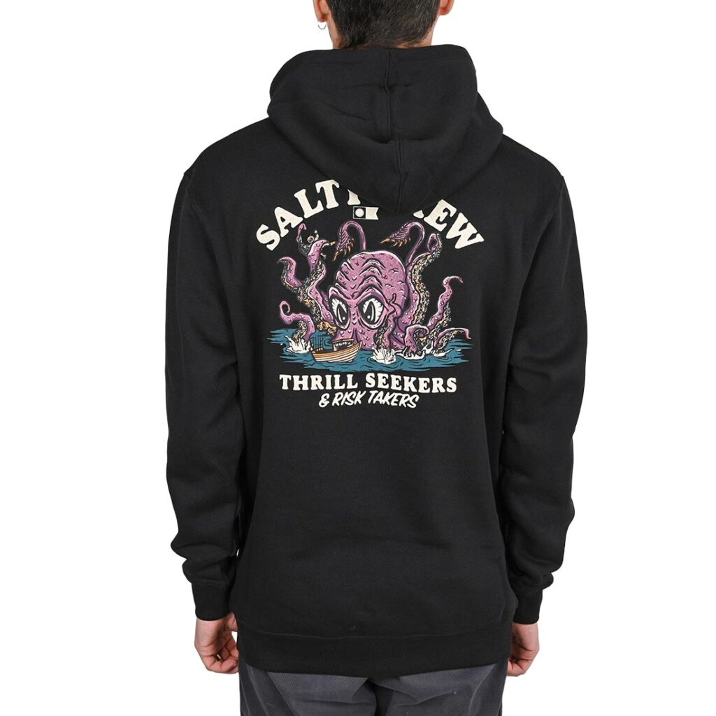 Salty Crew Kraken Monster Pullover Hoodie - Black
