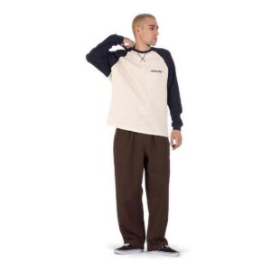 Santa Cruz Classic Strip Raglan L/S T-Shirt - Wax Paper/Midnight Blue