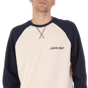 Santa Cruz Classic Strip Raglan L/S T-Shirt - Wax Paper/Midnight Blue