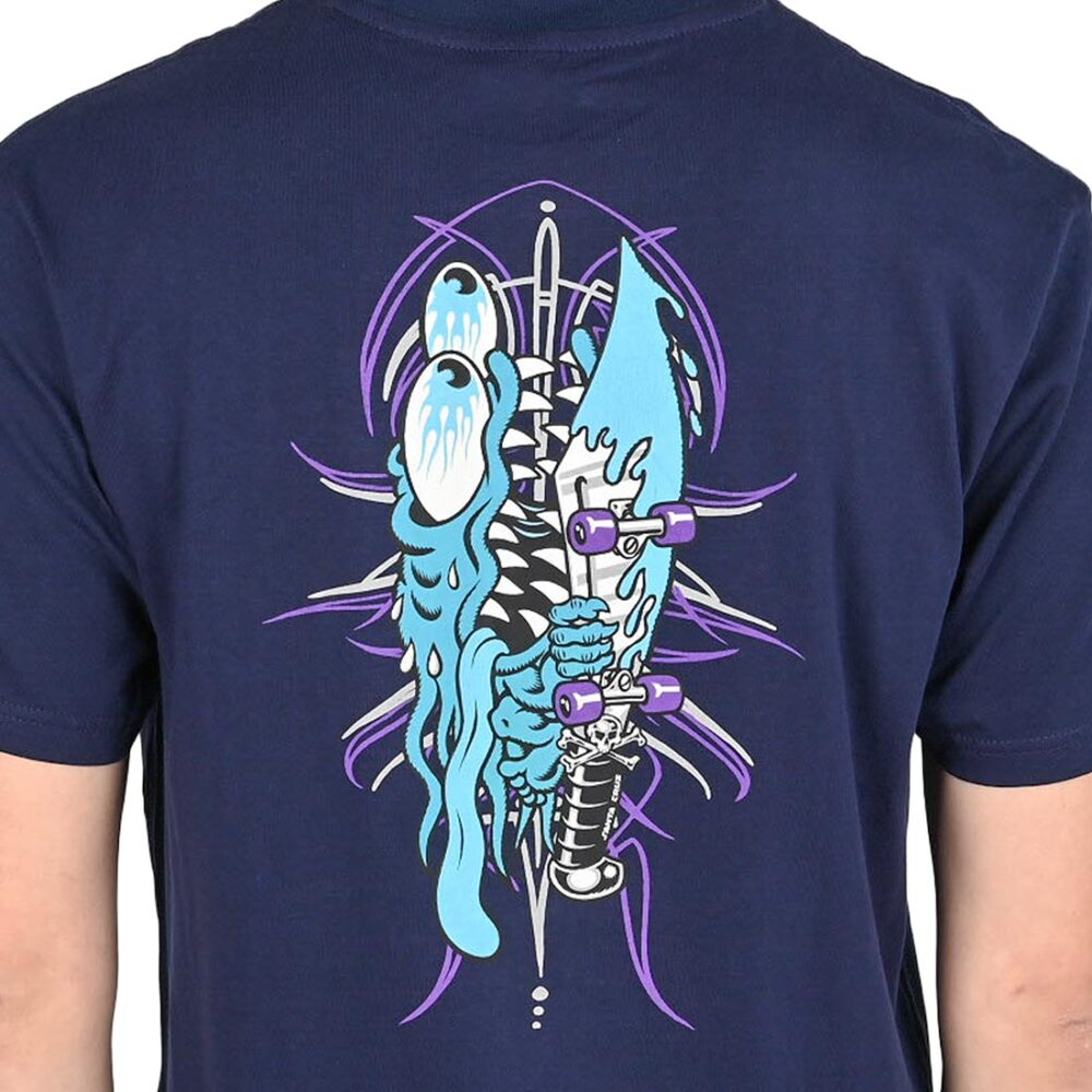 Santa Cruz Meek Pinstripe Slasher S/S T-Shirt - Midnight Blue