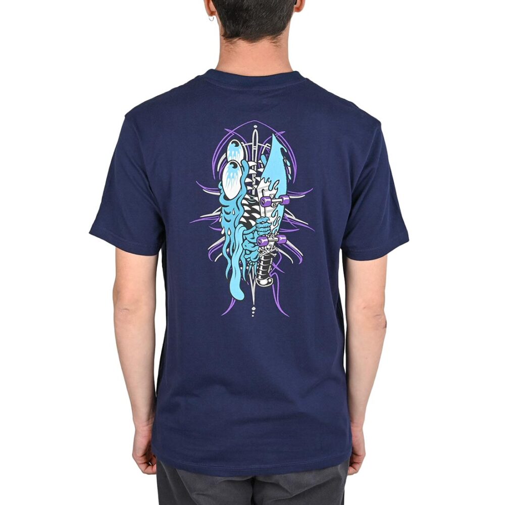 Santa Cruz Meek Pinstripe Slasher S/S T-Shirt - Midnight Blue