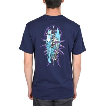 Santa Cruz Meek Pinstripe Slasher S/S T-Shirt - Midnight Blue