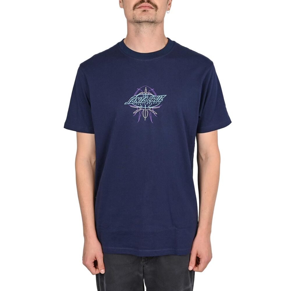 Santa Cruz Meek Pinstripe Slasher S/S T-Shirt - Midnight Blue