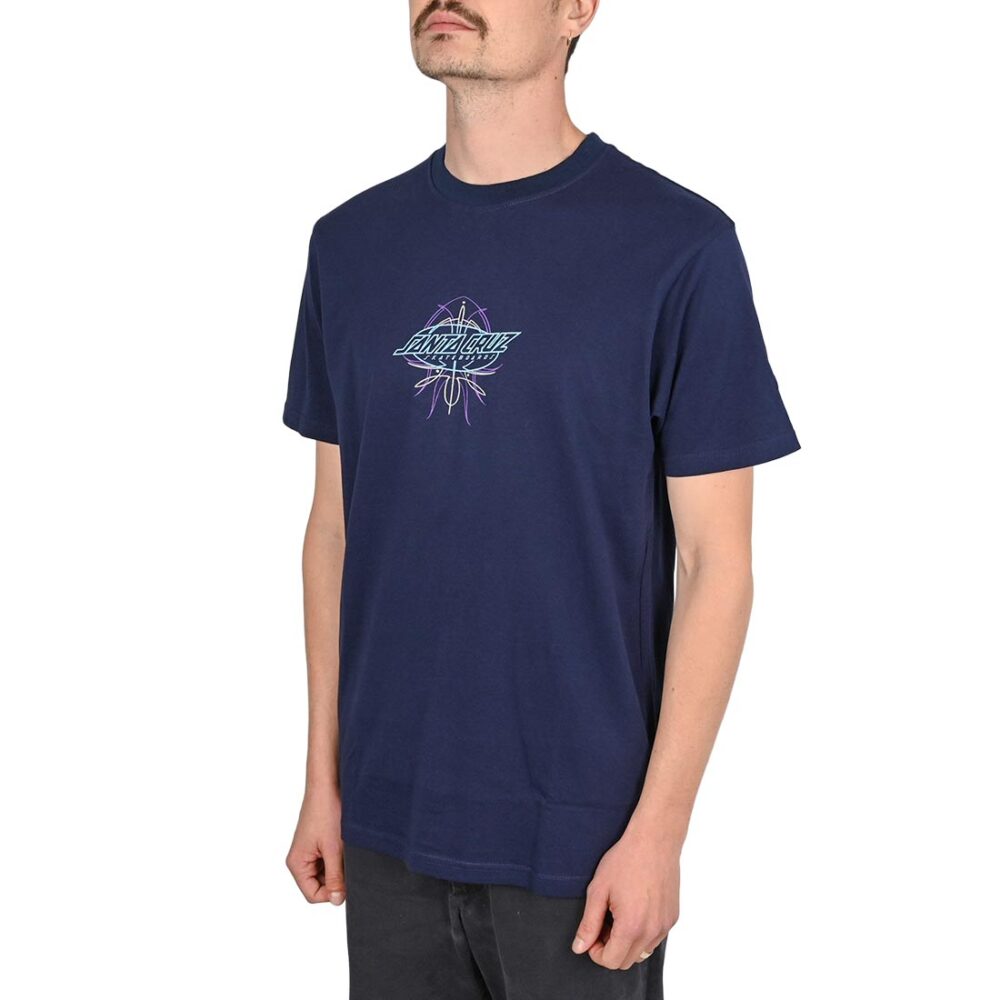 Santa Cruz Meek Pinstripe Slasher S/S T-Shirt - Midnight Blue