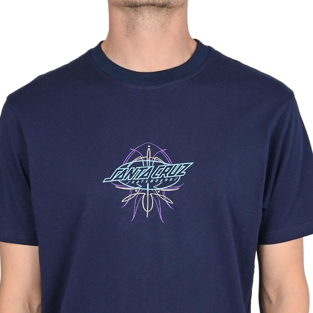 Santa Cruz Meek Pinstripe Slasher S/S T-Shirt - Midnight Blue