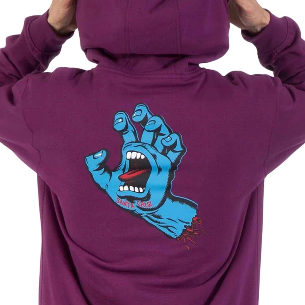 Santa Cruz Screaming Hand Chest Pullover Hoodie - Fresh Purple