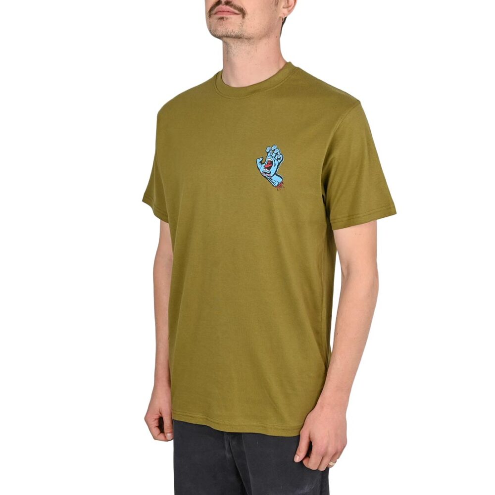 Santa Cruz Screaming Hand Chest S/S T-Shirt - Deep Olive