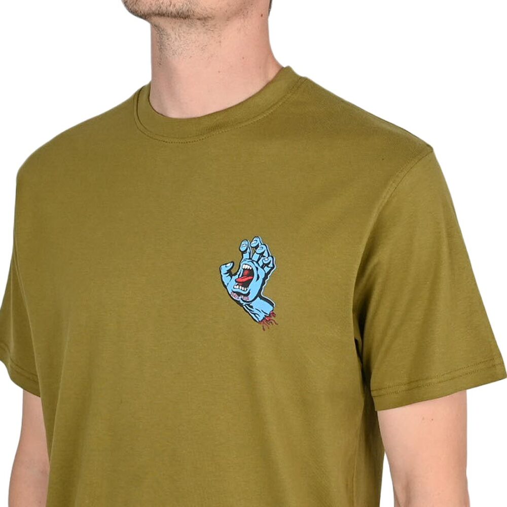 Santa Cruz Screaming Hand Chest S/S T-Shirt - Deep Olive