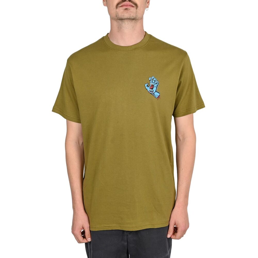 Santa Cruz Screaming Hand Chest S/S T-Shirt - Deep Olive