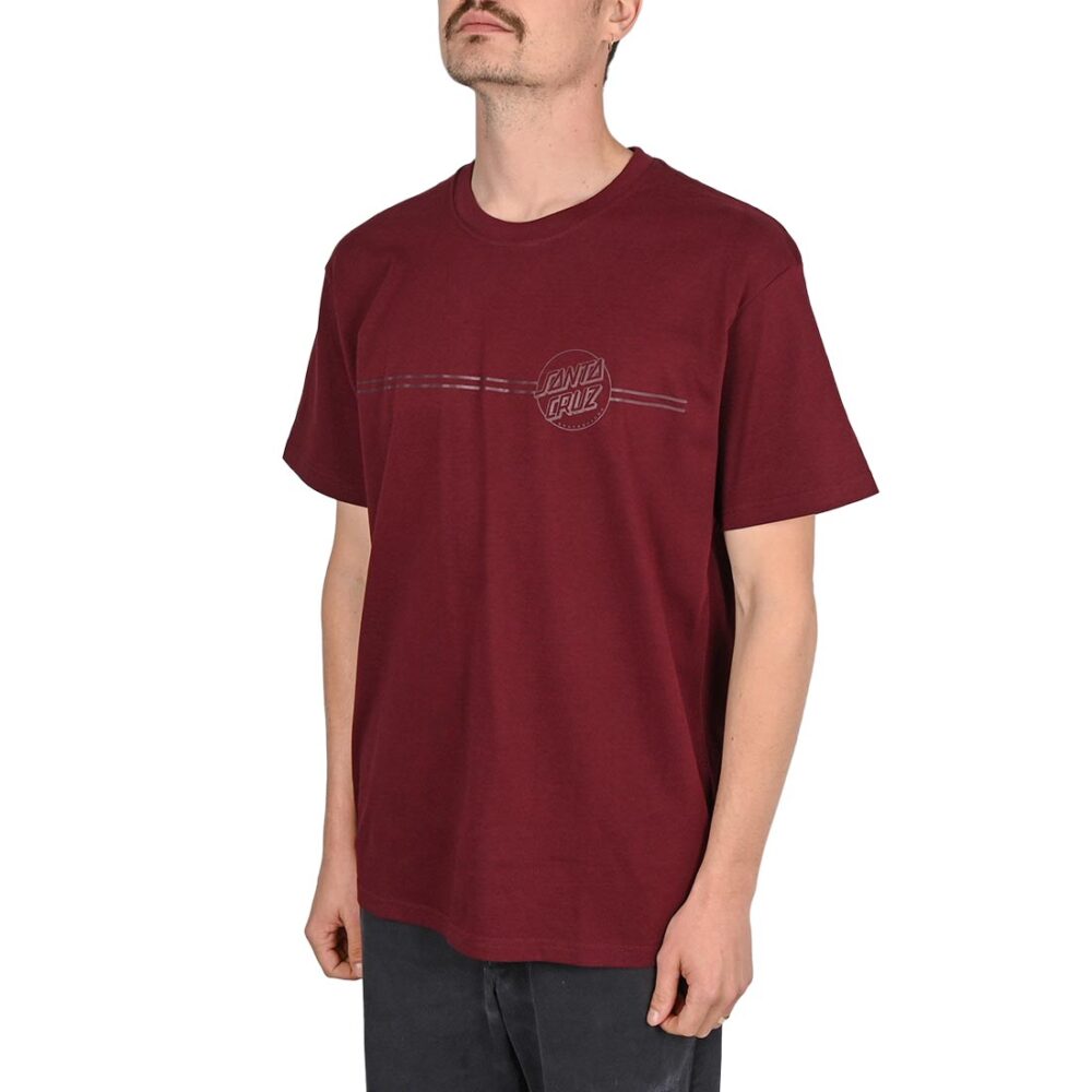 Santa Cruz Tonal Opus Dot Stripe S/S T-Shirt - Dark Plum