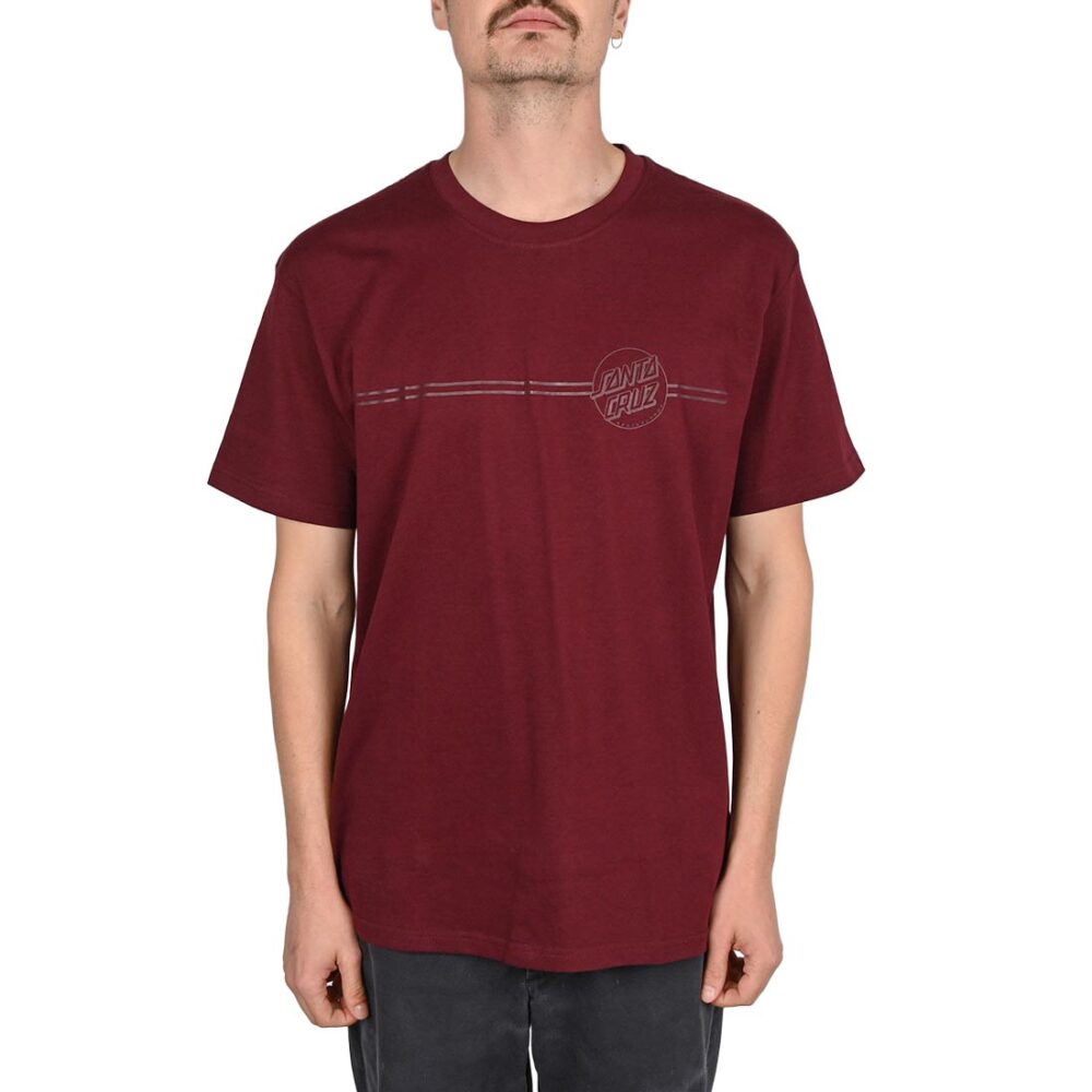 Santa Cruz Tonal Opus Dot Stripe S/S T-Shirt - Dark Plum