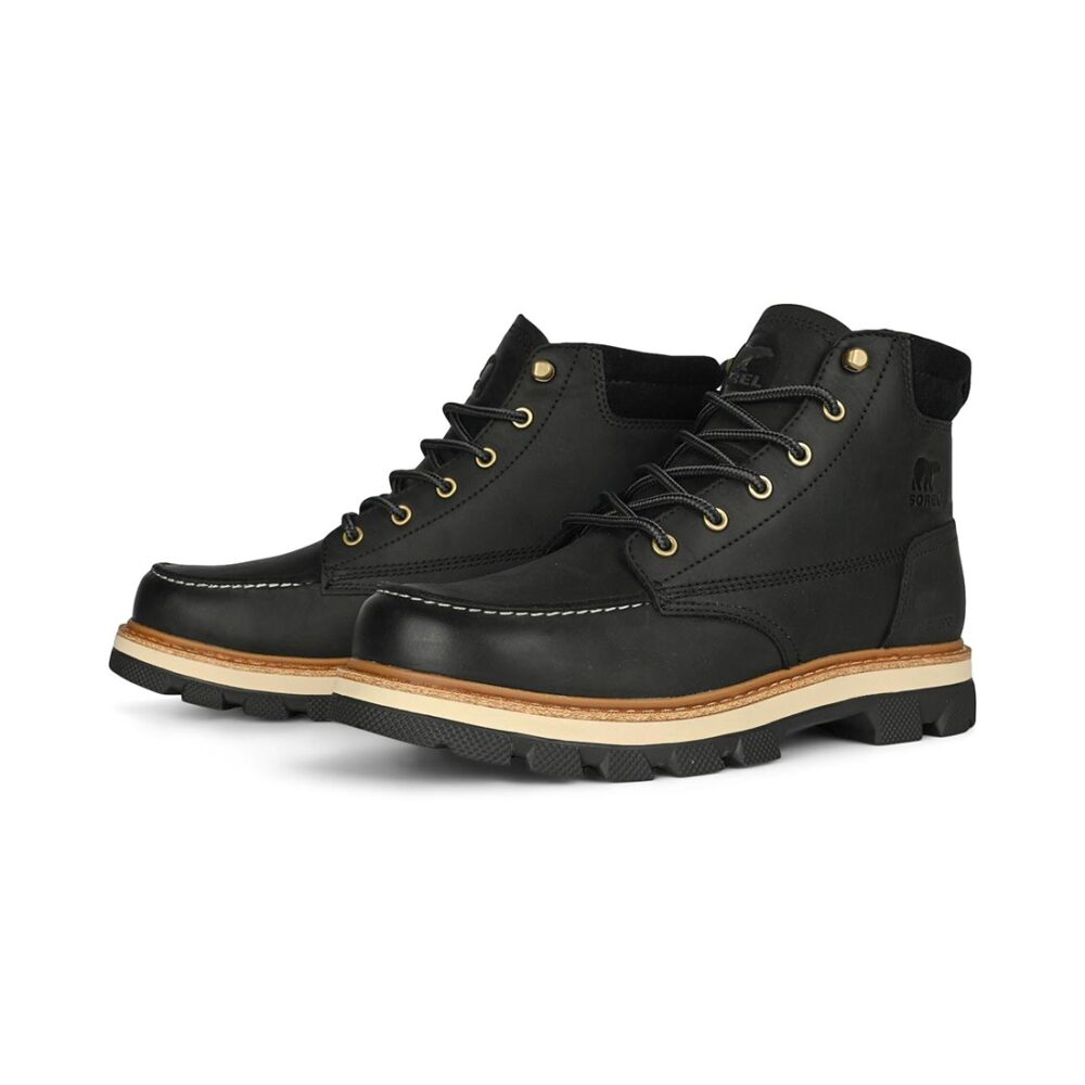 Sorel Lark-47 Moc Toe Waterproof Boot - Black/Bleached Ceramic