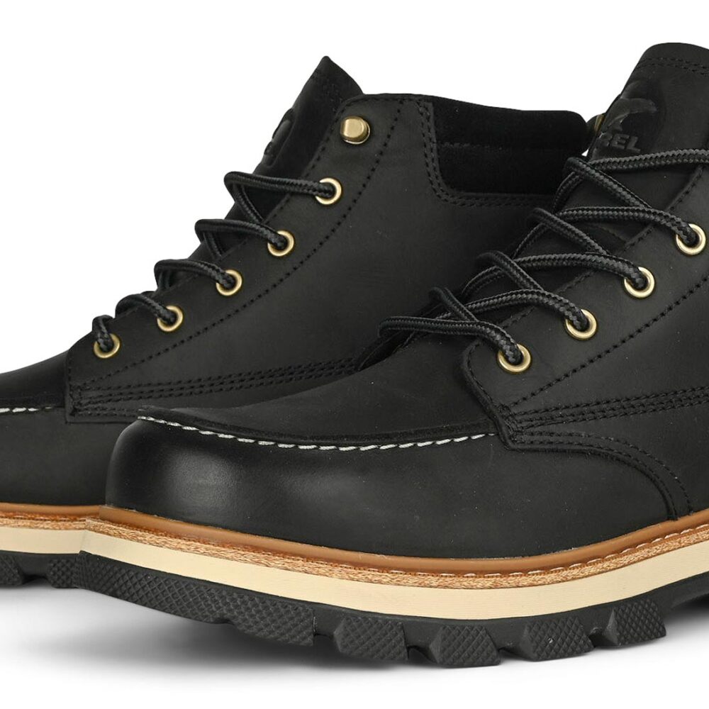 Sorel Lark-47 Moc Toe Waterproof Boot - Black/Bleached Ceramic