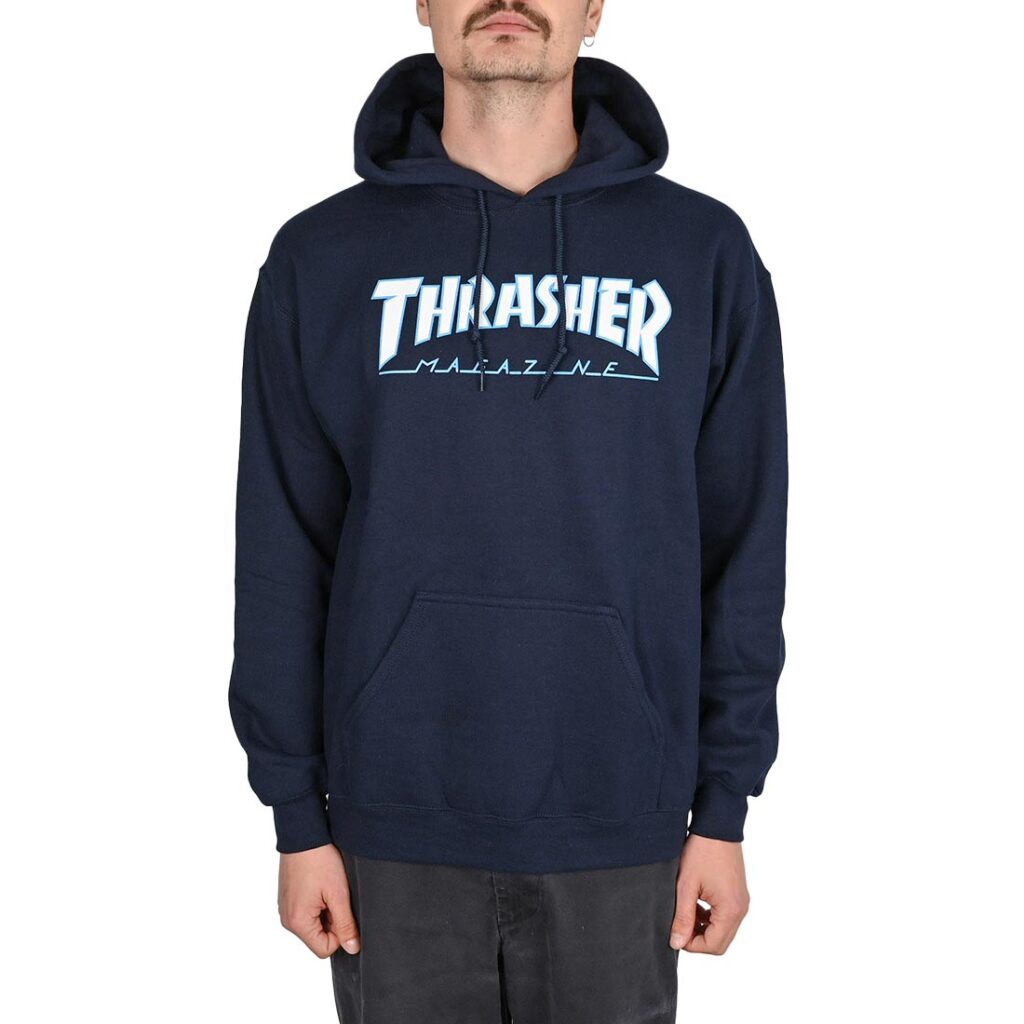 Thrasher Outlined Pullover Hoodie - Navy