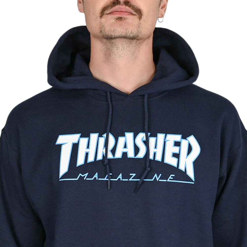 Thrasher Outlined Pullover Hoodie - Navy
