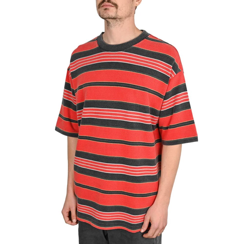 Vans Pique Stripe S/S Knit T-Shirt - Racing Red