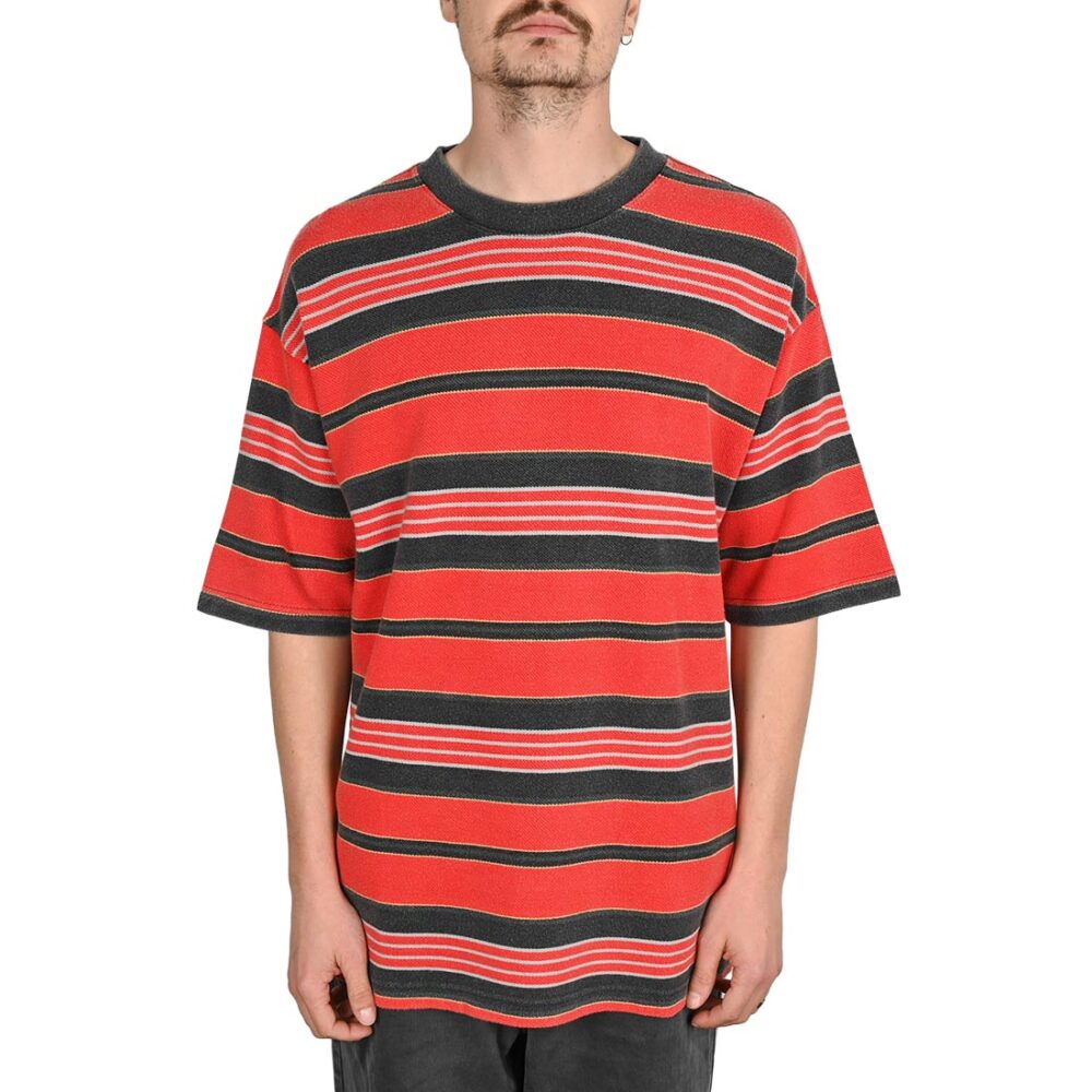 Vans Pique Stripe S/S Knit T-Shirt - Racing Red