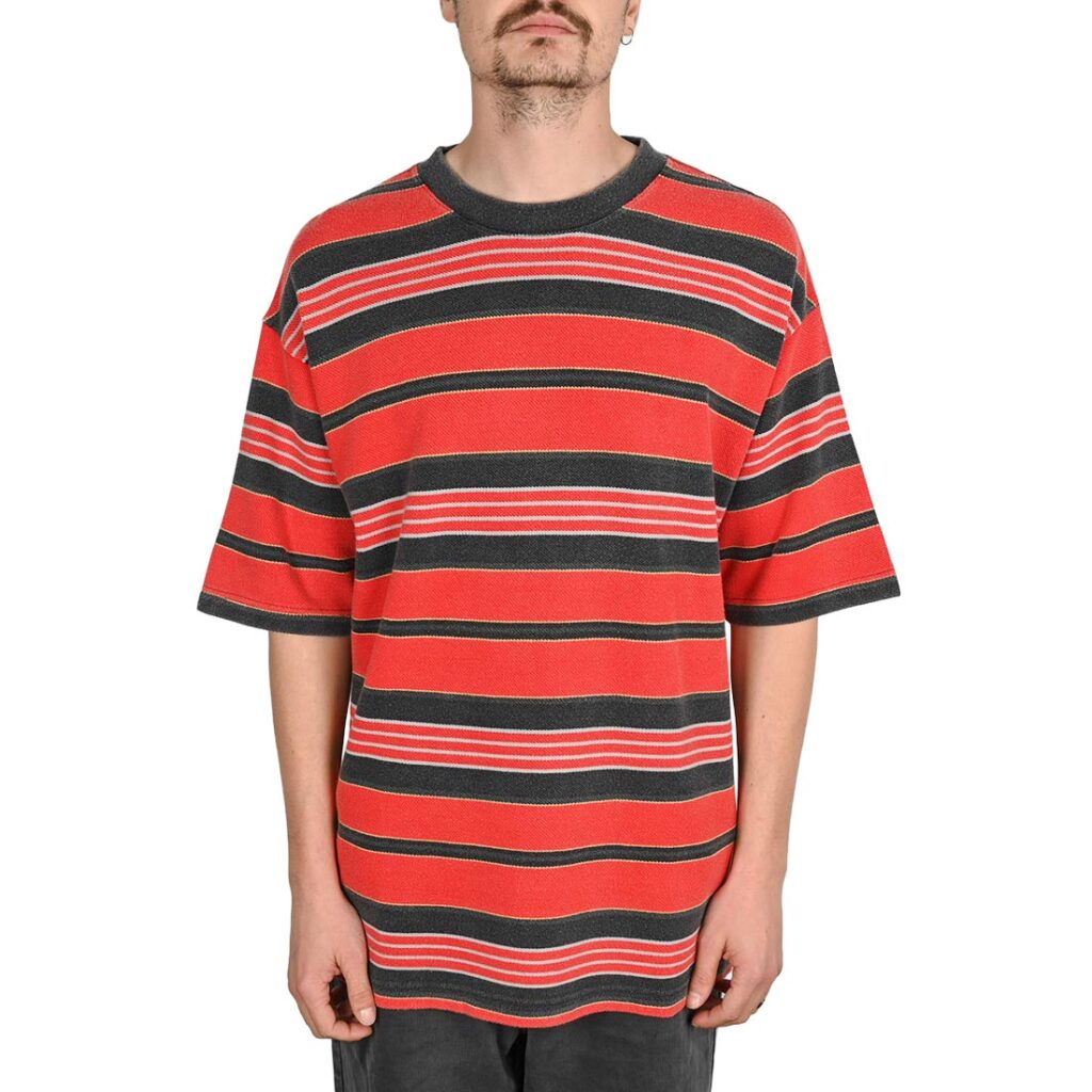 Vans Pique Stripe S/S Knit T-Shirt - Racing Red