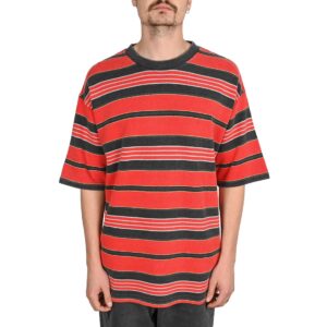 Vans Pique Stripe S/S Knit T-Shirt - Racing Red