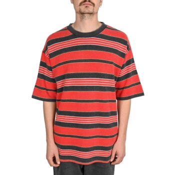 Vans Pique Stripe S/S Knit T-Shirt - Racing Red