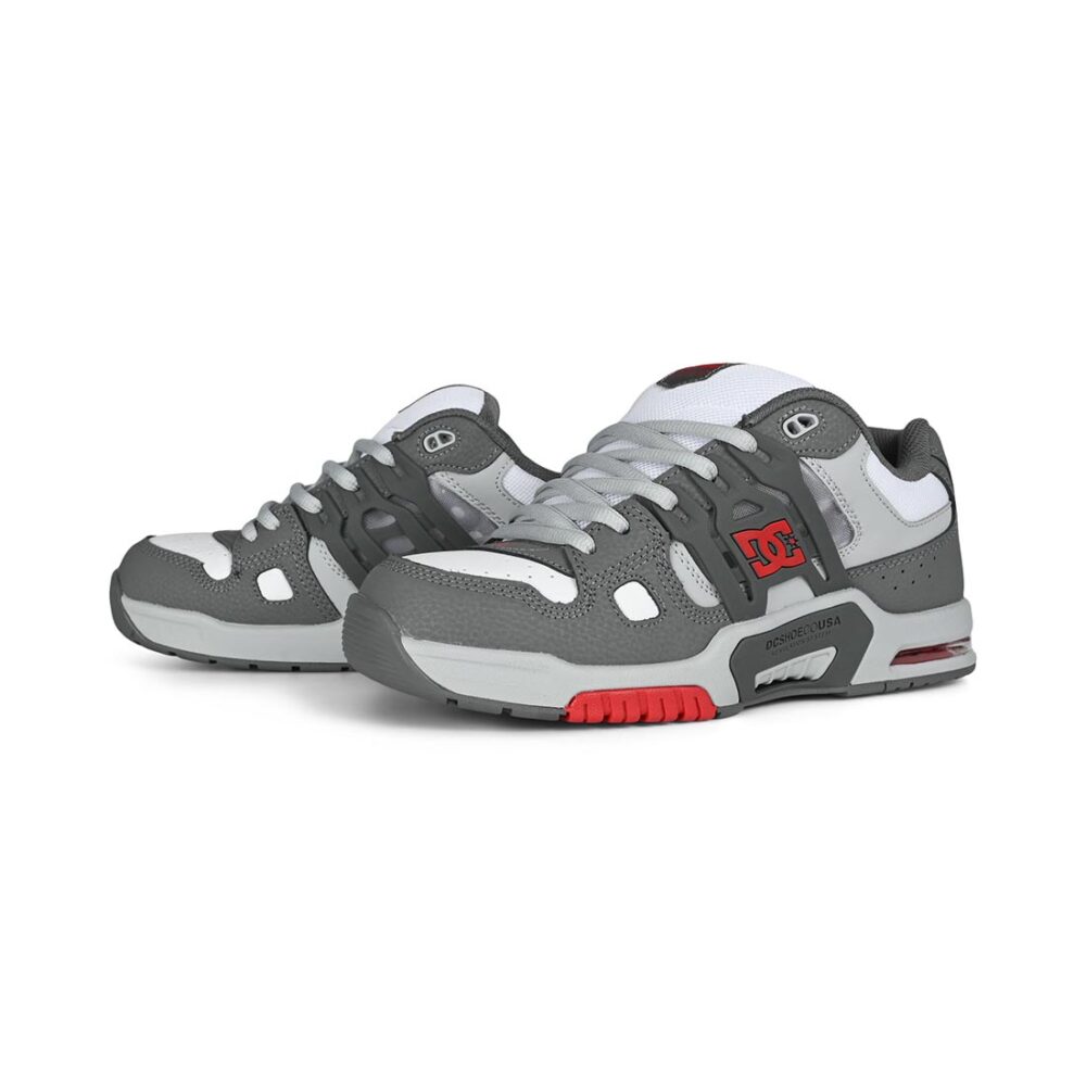 DC AT-2 Skate Shoes - Dark Grey/Grey/Red
