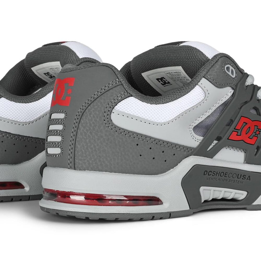 DC AT-2 Skate Shoes - Dark Grey/Grey/Red