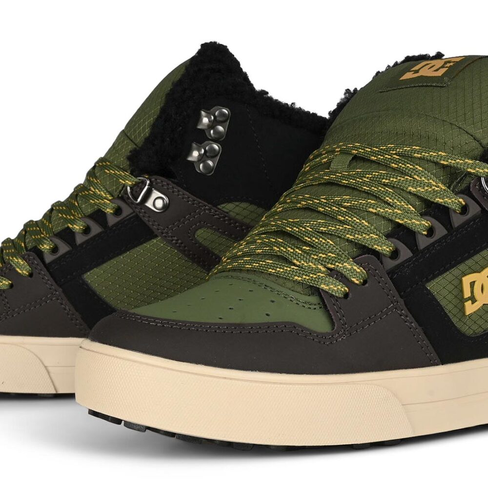 DC Pure High Top WC WNT Winterised Skate Shoes - Brown/Olive/Black