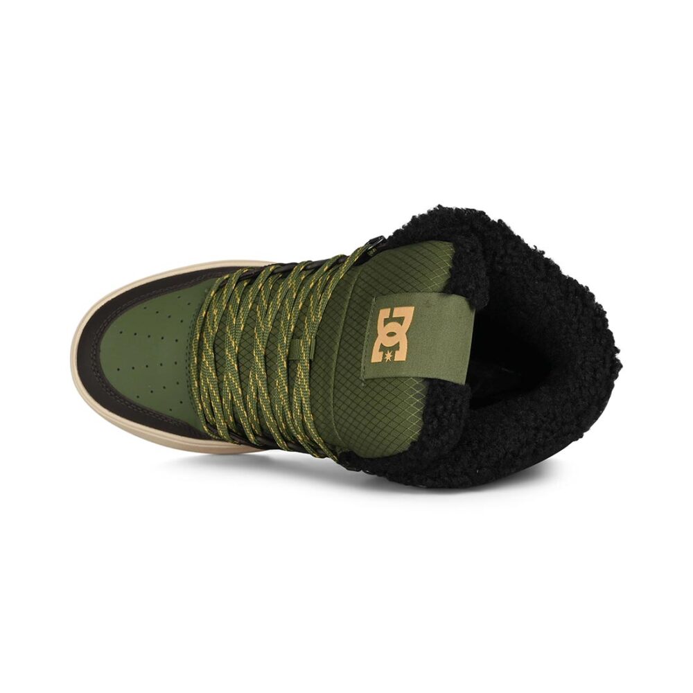 DC Pure High Top WC WNT Winterised Skate Shoes - Brown/Olive/Black