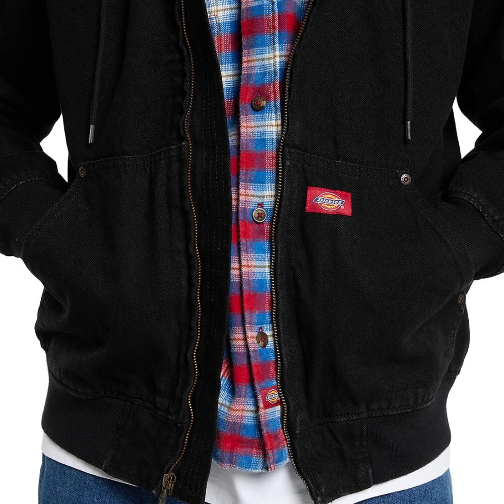 Dickies Hilham Denim Hooded Bomber Jacket - Black