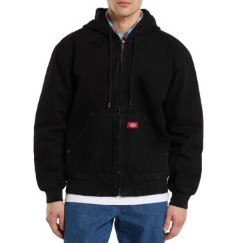 Dickies Hilham Denim Hooded Bomber Jacket - Black