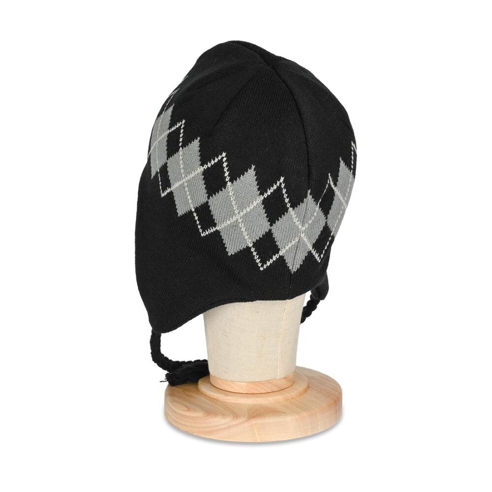 HUF Wilson Braided Flap Beanie Hat - Black