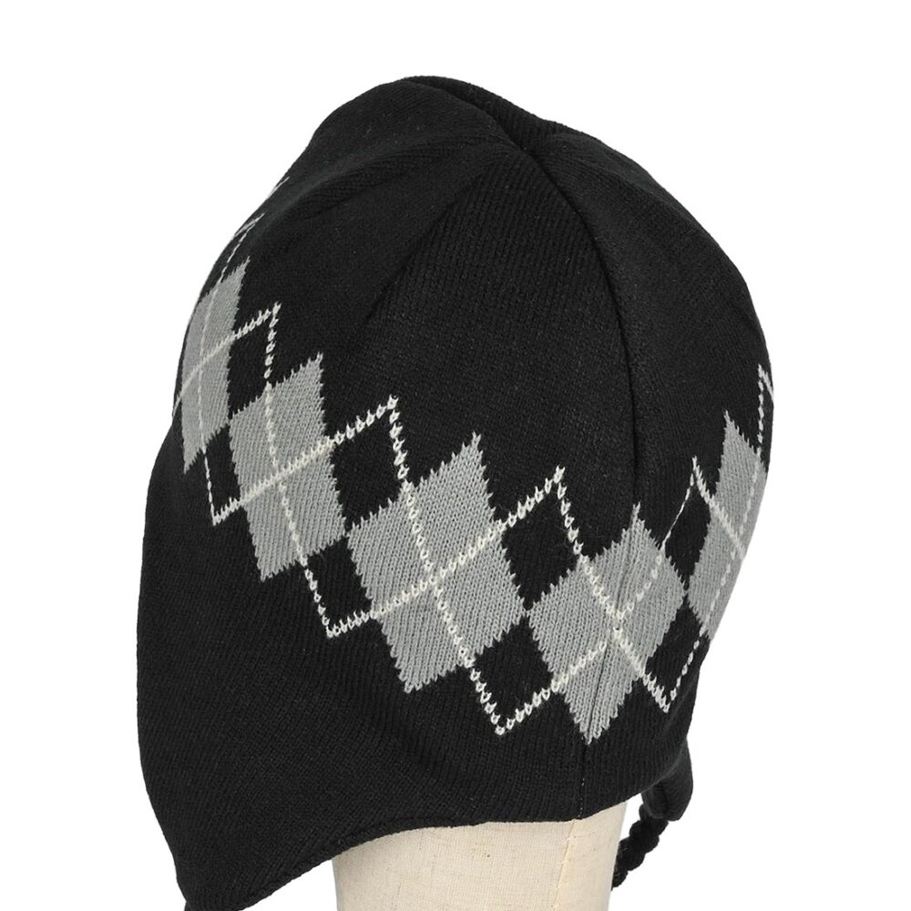 HUF Wilson Braided Flap Beanie Hat - Black
