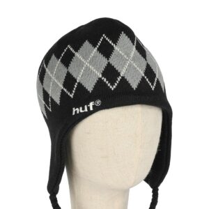 HUF Wilson Braided Flap Beanie Hat - Black