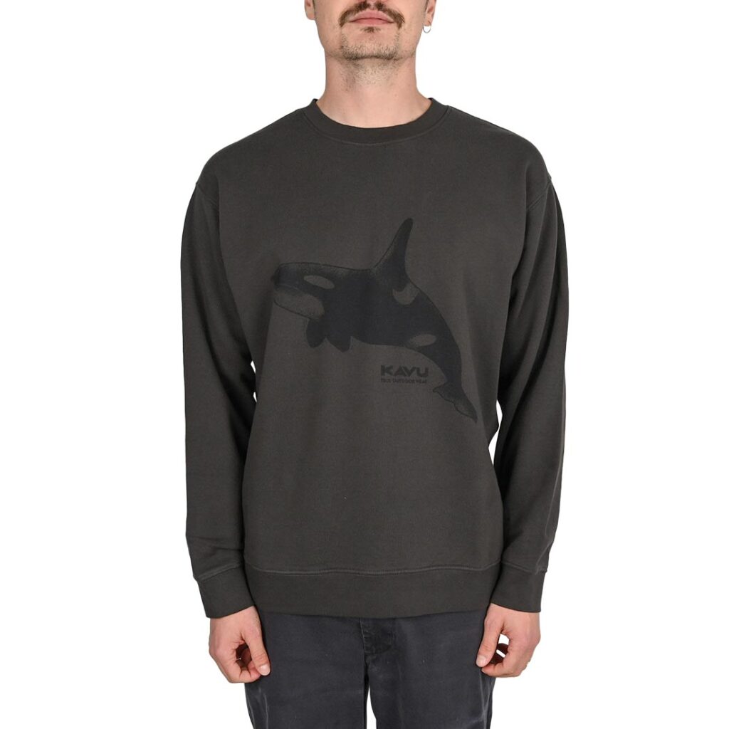 Kavu Orca Crew Sweater - Carbon/Black
