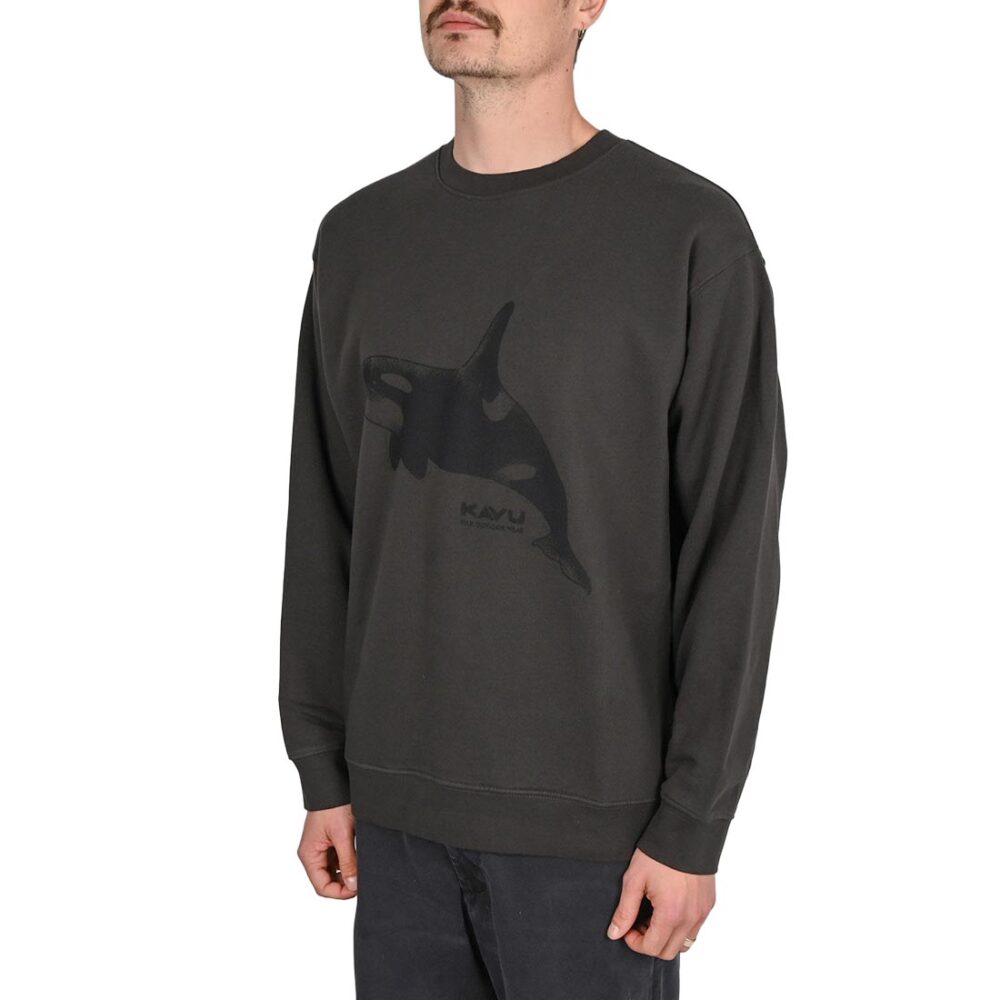 Kavu Orca Crew Sweater - Carbon/Black