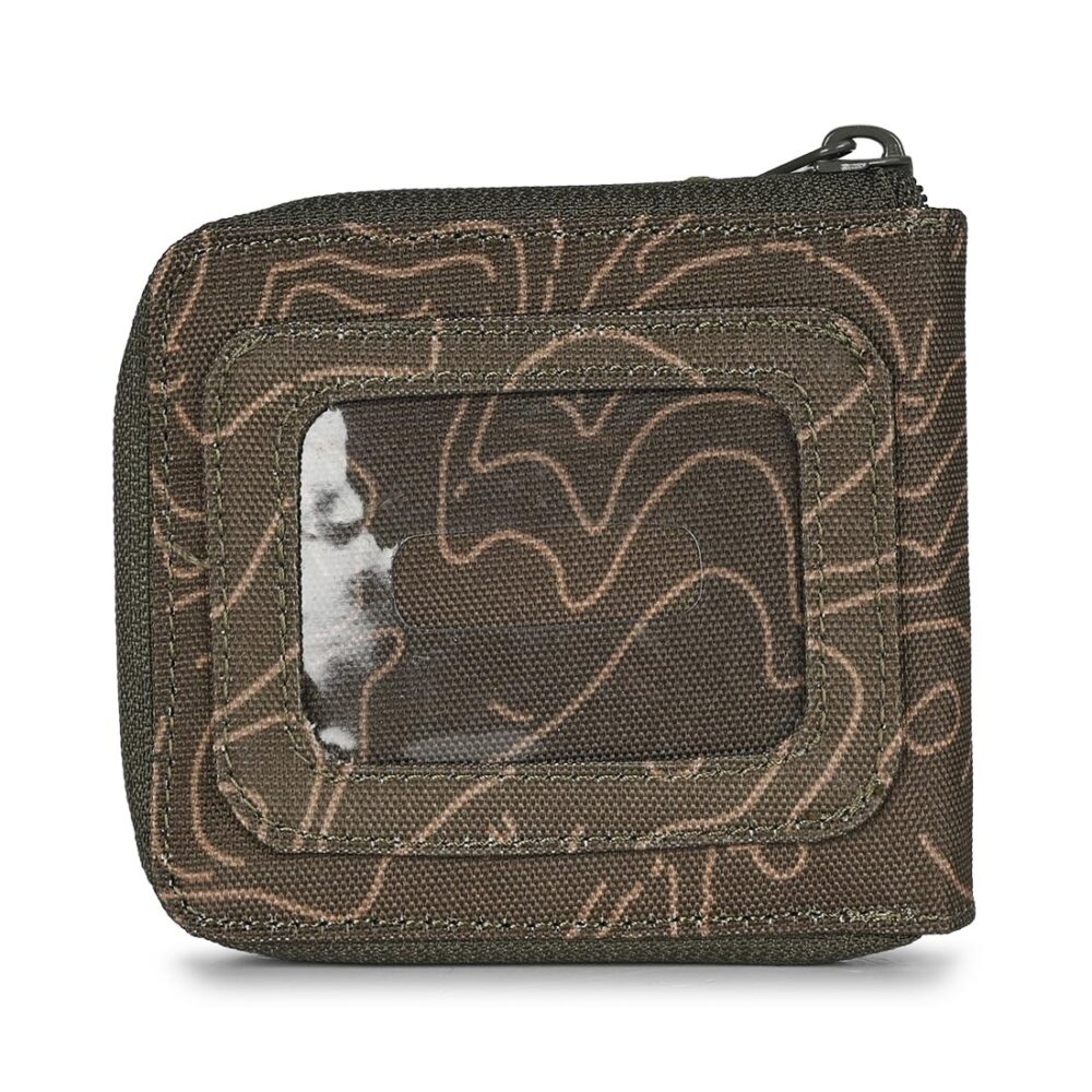 Kavu Zip Around Zip-Up Wallet - Olive Topo