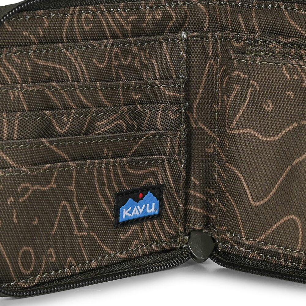 Kavu Zip Around Zip-Up Wallet - Olive Topo