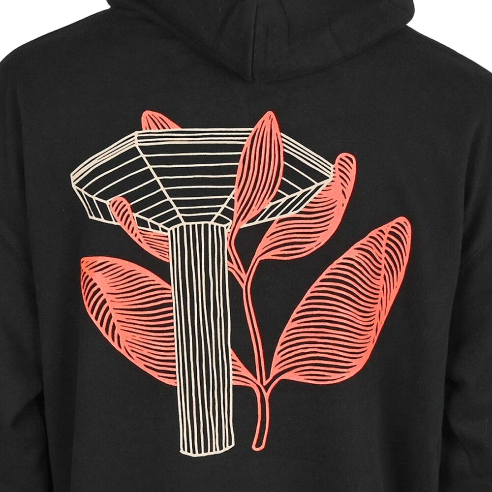 Magenta Pillar Pullover Hoodie - Black