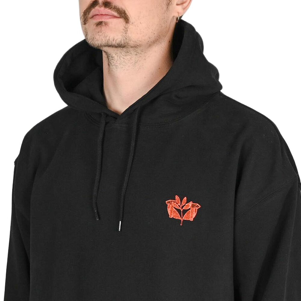 Magenta Pillar Pullover Hoodie - Black