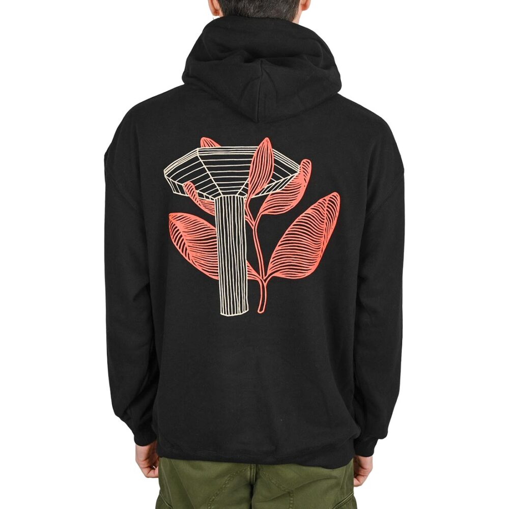 Magenta Pillar Pullover Hoodie - Black