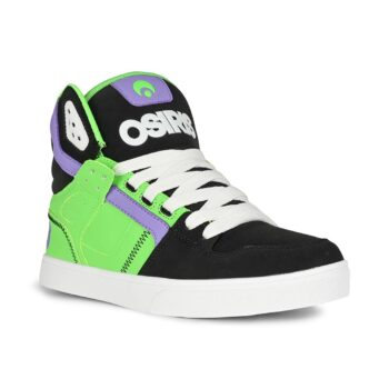 Osiris Clone High Top Shoes - Lime/Black/Purple
