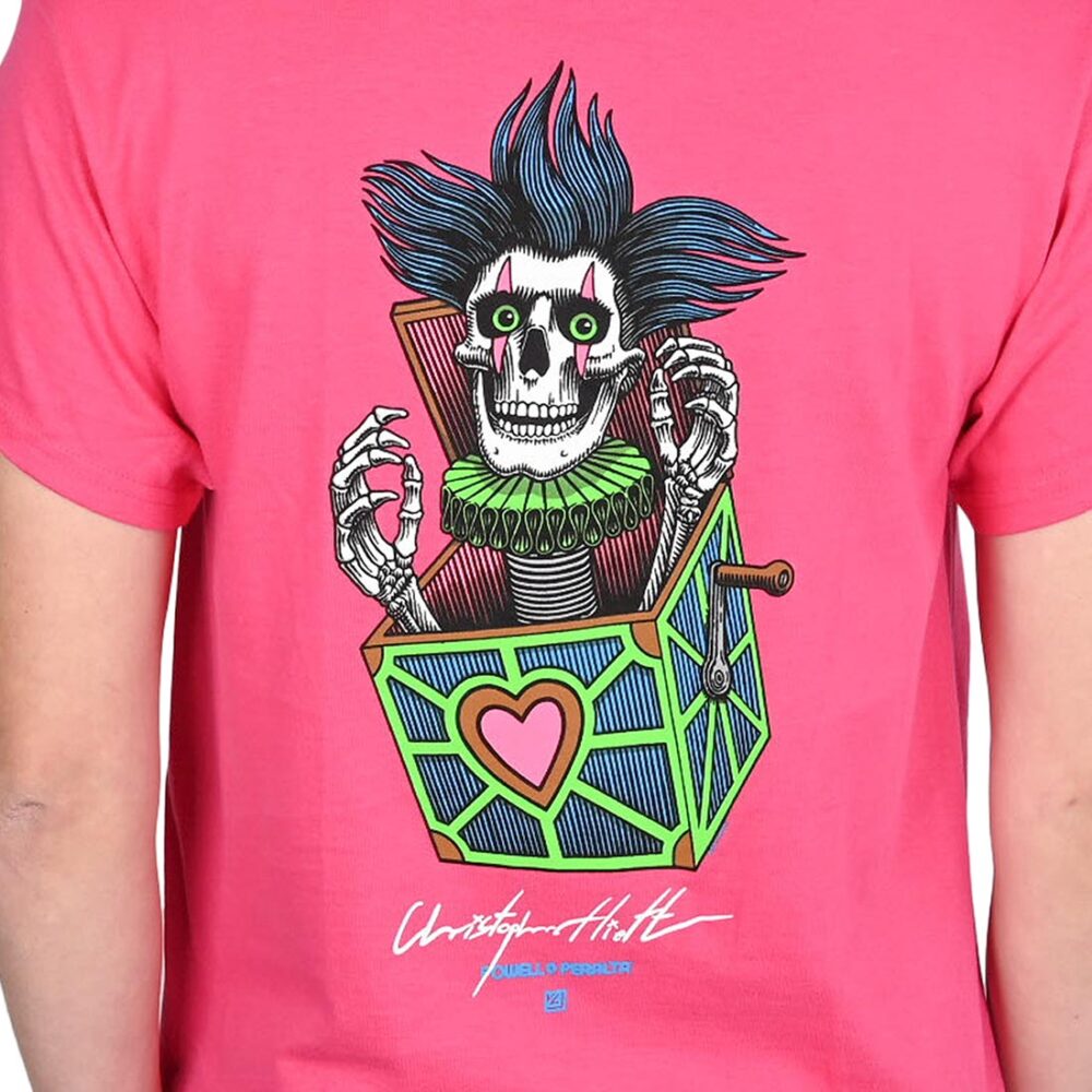 Powell Peralta Chris Hiett Skull S/S T-Shirt - Hot Pink