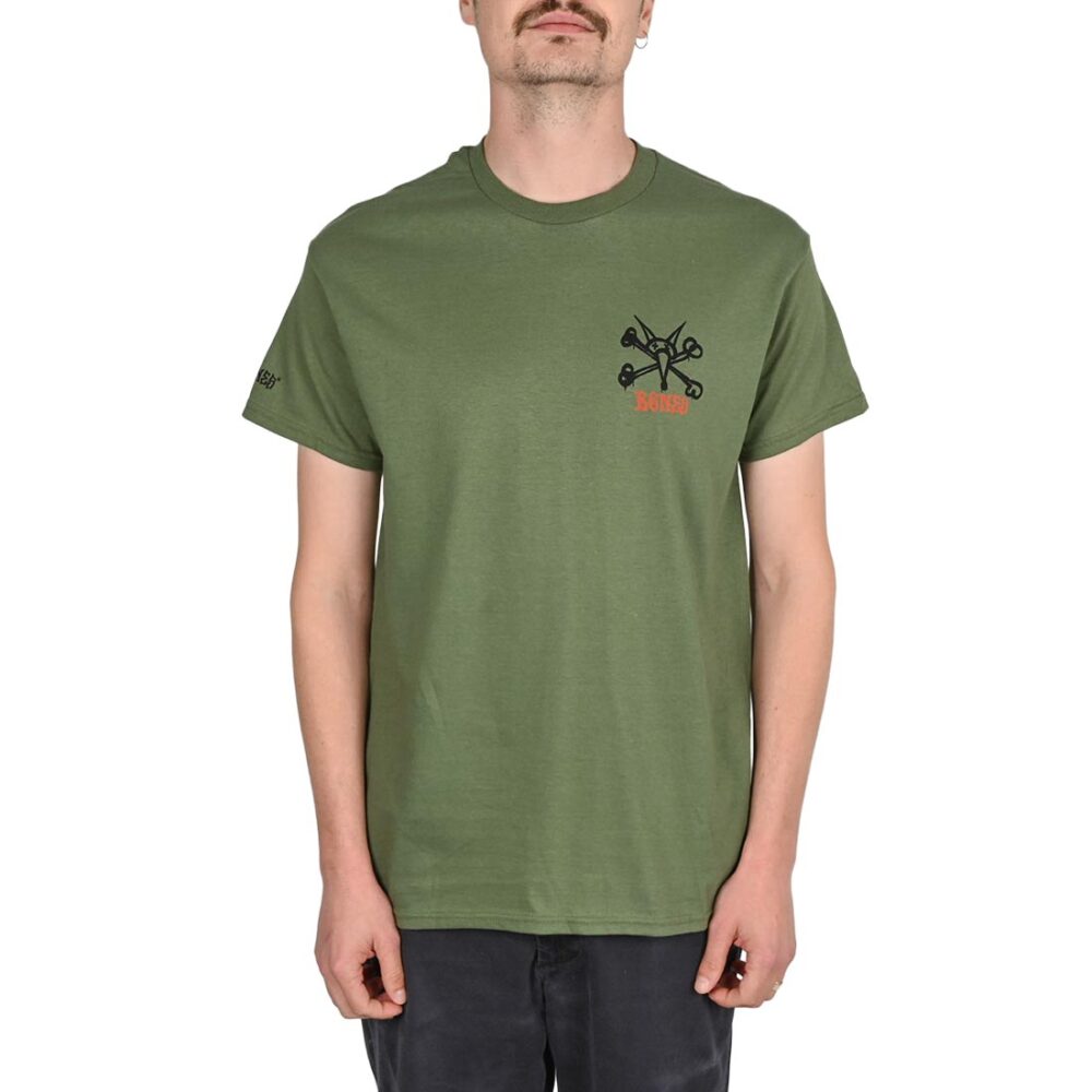 Powell Peralta Rat Bones S/S T-Shirt - Dark Green