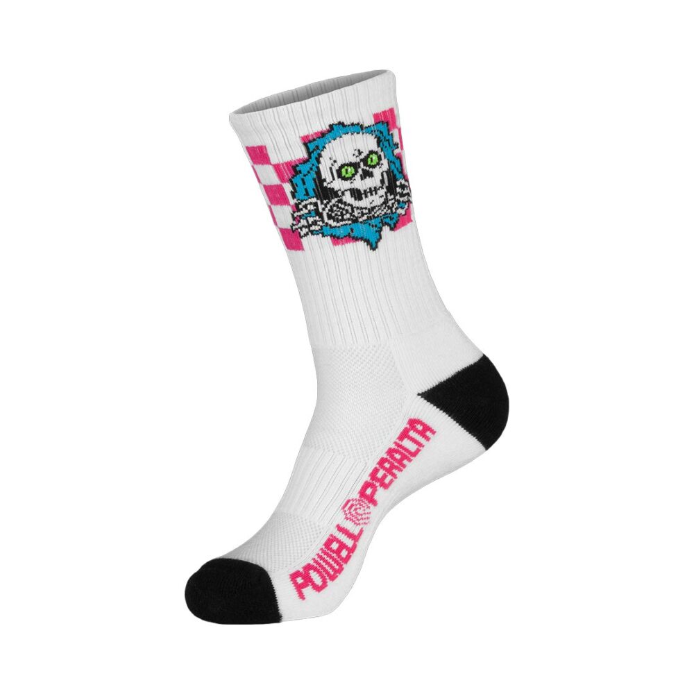 Powell Peralta Ripper Checker Crew Socks - Blue/Pink/White