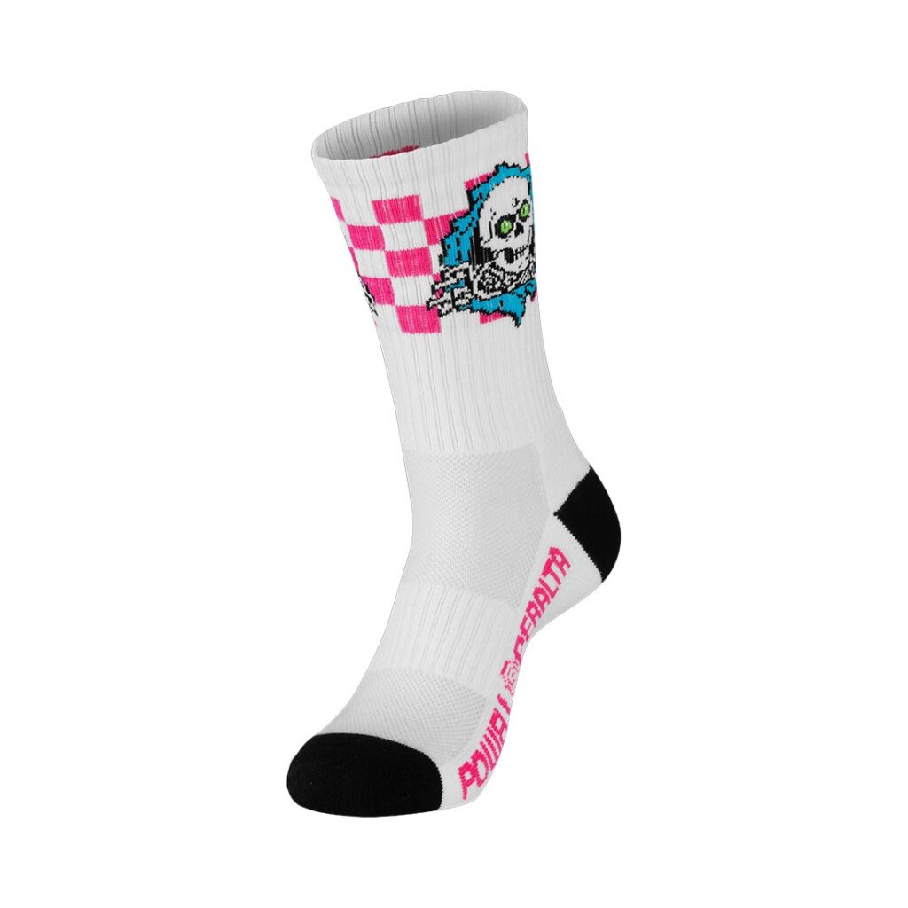 Powell Peralta Ripper Checker Crew Socks - Blue/Pink/White